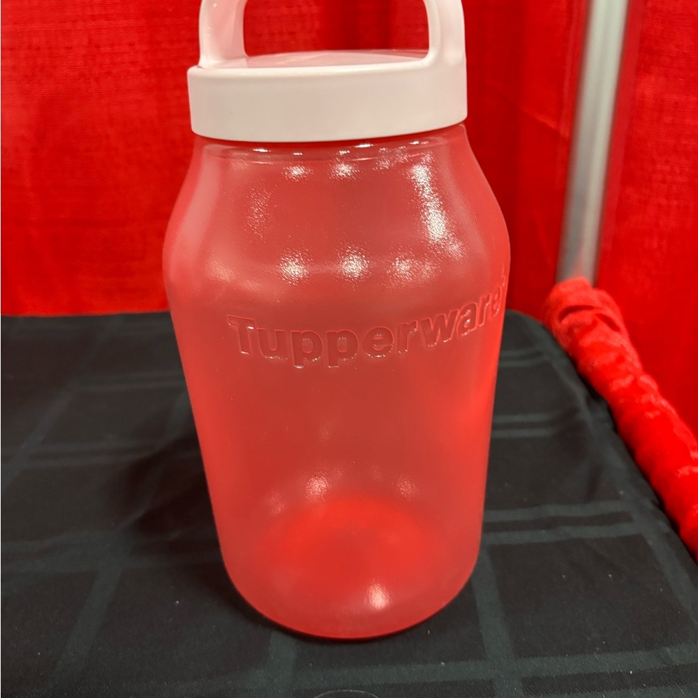 Tupperware Red Container with White Handle